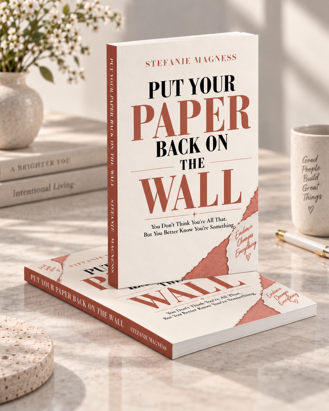 Put Your Paper Back on the Wall books on a reading table